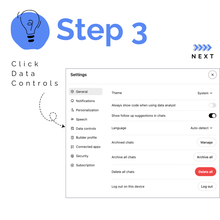 Step 3 Chat GPT Tip - Data Privacy