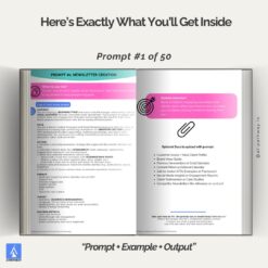 Marketing Prompt Ebook Preview Showing Prompt Structure and Output