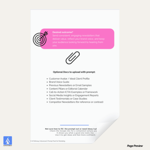 Marketing Prompt Outcome and Optional Docs for Better Results