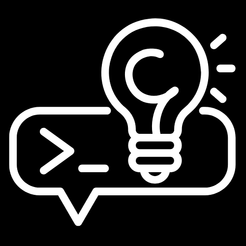 Lightbulb and speech icon representing AI prompt library with real-world use cases