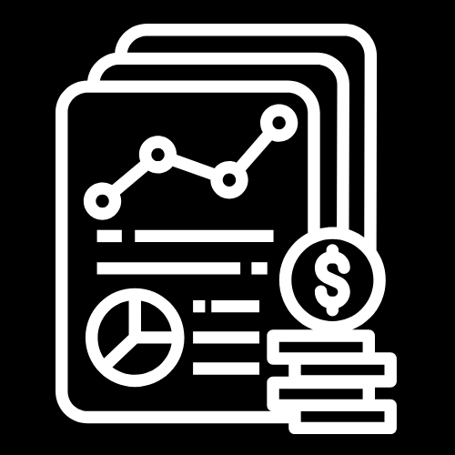 Stacked report icon with charts and dollar sign representing quick AI cheat sheets and summaries