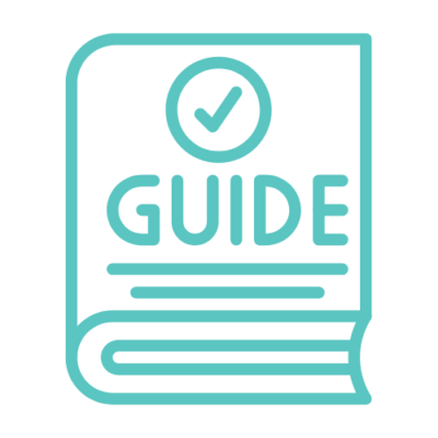 Guide icon with a checklist on a document