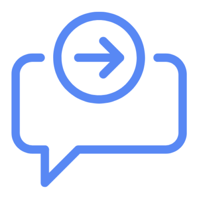 Chat bubble with arrow icon